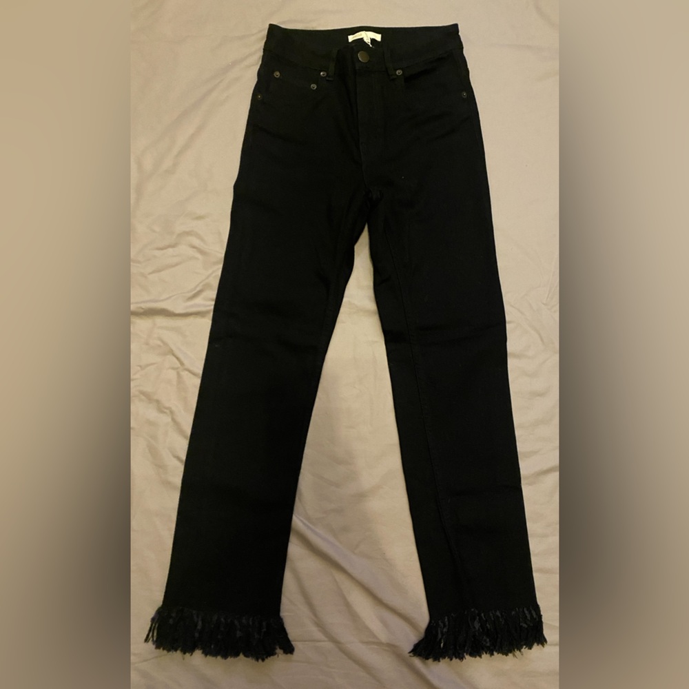 Maje Black Fringed Women's Jeans in black color Size Small NWT